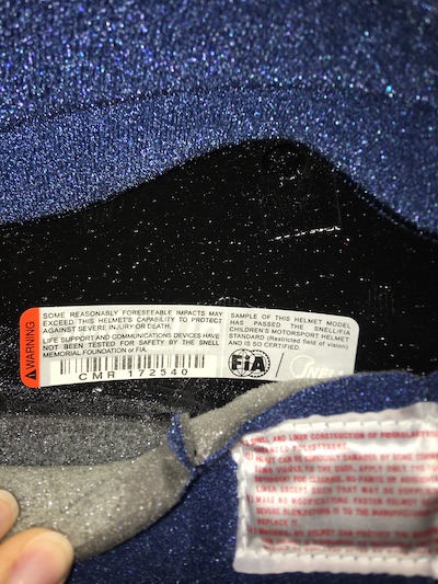 etiqueta homologación casco